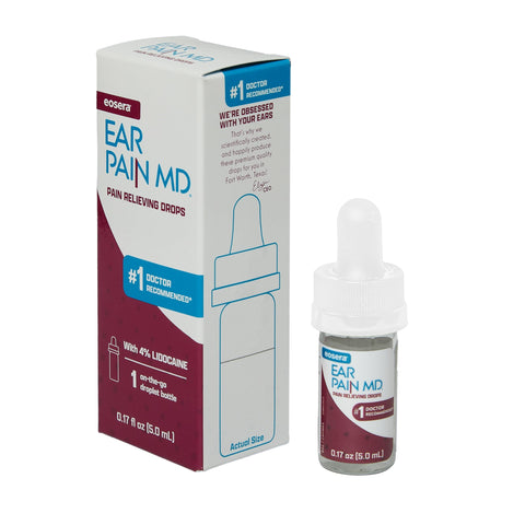 Ear Pain MD - Pain Relieving Drops with 4% Lidocaine | Ear Ache Pain Relief | Doctor Recommended | Fast-Acting | Temporary Pain 
