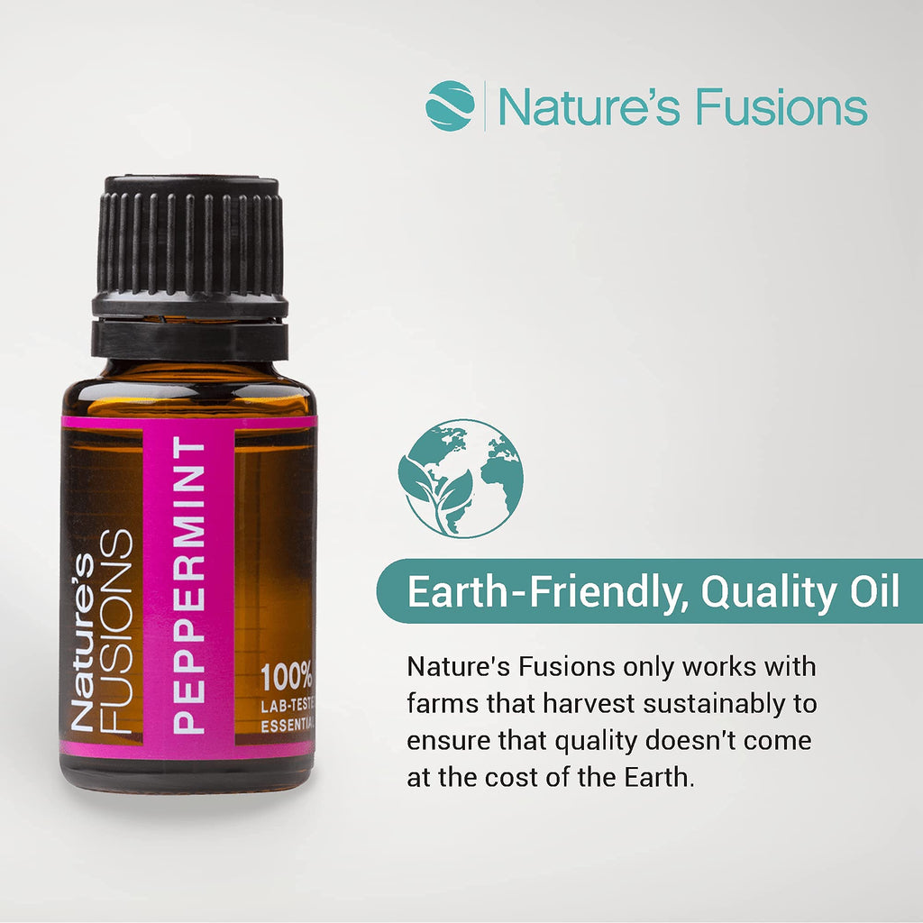 Natures Fusions Peppermint (Supreme), 100% Pure and Natural Essential Oils, Undiluted, Therapeutic Grade for Aromatherapy and T