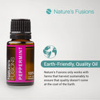 Natures Fusions Peppermint (Supreme), 100% Pure and Natural Essential Oils, Undiluted, Therapeutic Grade for Aromatherapy and T