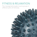 Navaris Spiky Massage Balls - Set of 2 - Hedgehog Balls for Self Massage - 1x Medium-Hard & 1x Hard Ball - Pair of Bumpy Massage