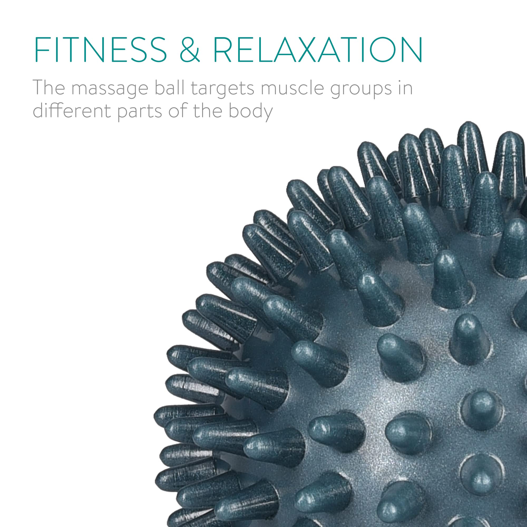 Navaris Spiky Massage Balls - Set of 2 - Hedgehog Balls for Self Massage - 1x Medium-Hard & 1x Hard Ball - Pair of Bumpy Massage