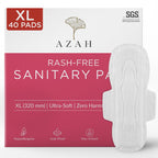 Azah Sanitary Pads For Women Xl [Pack Of 40] 100% Rash-Free Sanitary Napkins | 3X More Absorption, Cottony Soft And Dry Top Cove