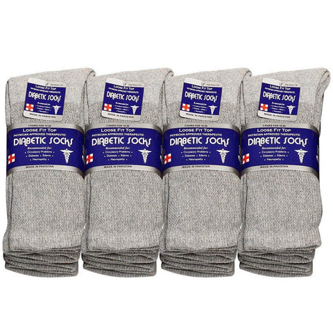 Falari Diabetic Socks Men Unisex Size 9-11 Grey 63-7030-12PAIRS