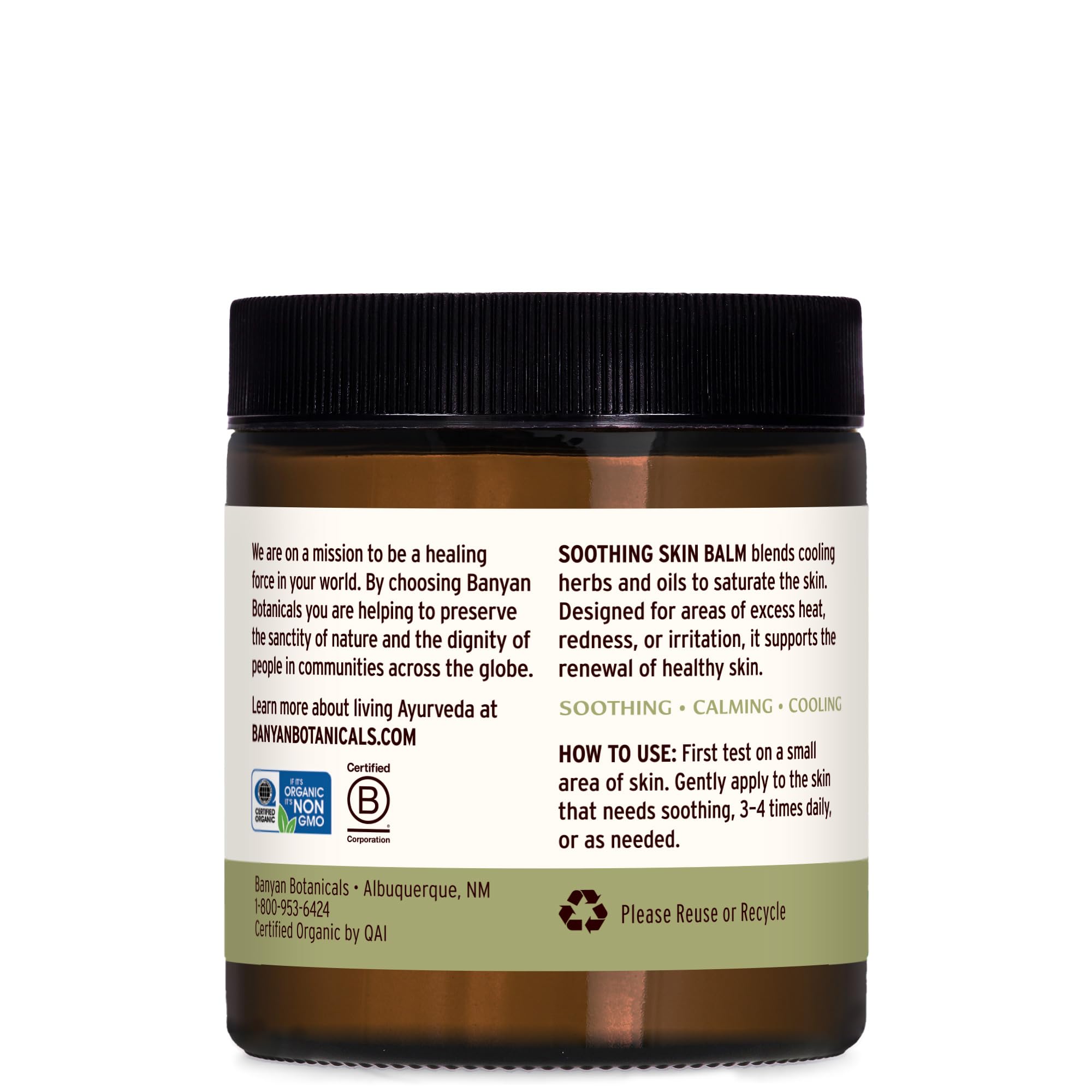 Banyan Botanicals Soothing Skin Balm - Organic Herbal Skin Care Salve with Neem Leaf and Vetiver - Cooling and Soothing Balm For