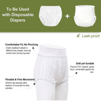 Florith Adult Diaper Cover Plastic Pants, Washable Reusable Waterproof Underwear, Rubber Pants for Adults with Leak Protection,