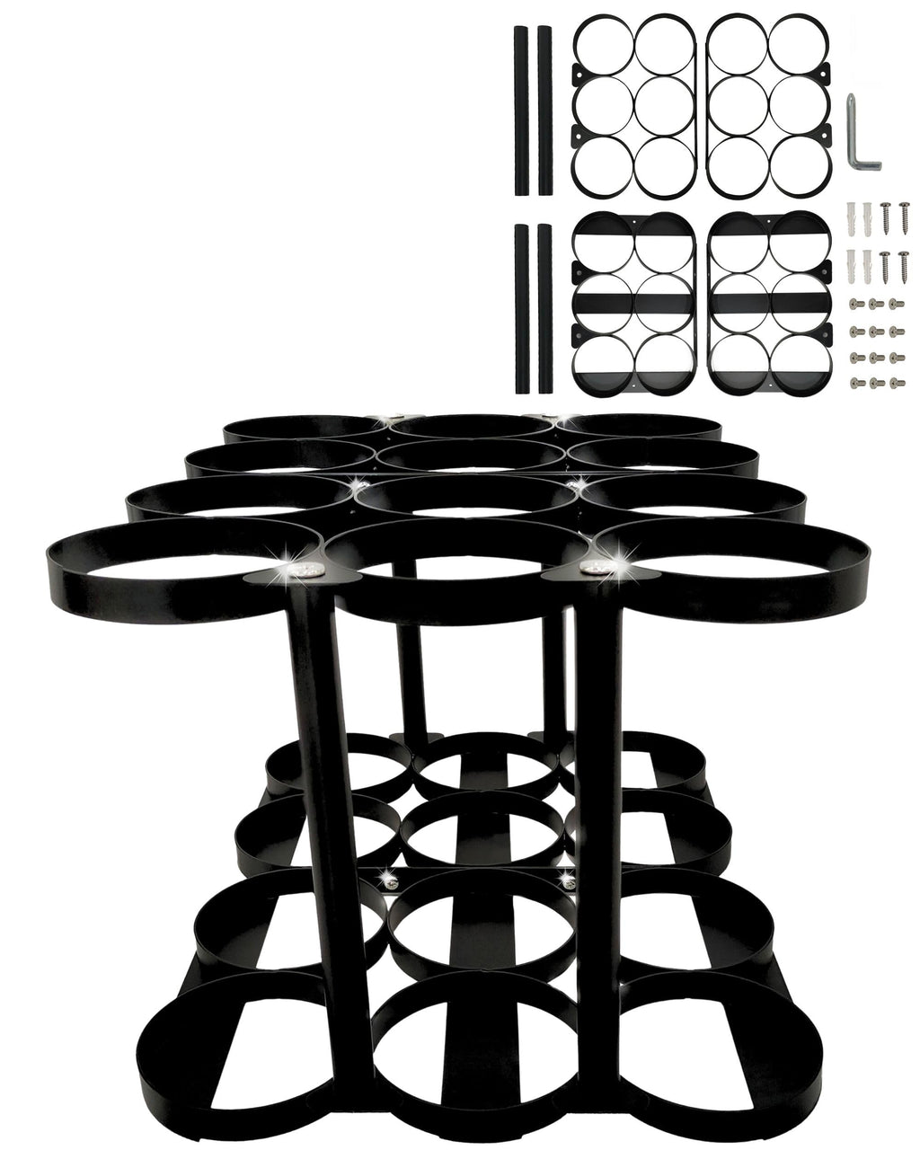 KOKAND Detachable Oxygen Tank Holder (12) for E, D, M9/C Size Cylinders - Heavy Duty Metal Storage Rack - Portable Oxygen Tank C