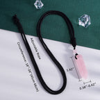 TIKCAUZ Hexagonal Pink Crystal Necklace Rose Quartz Point Pendant with Adjustable Rope Reiki Healing Crystal Stone Gemstone Neck