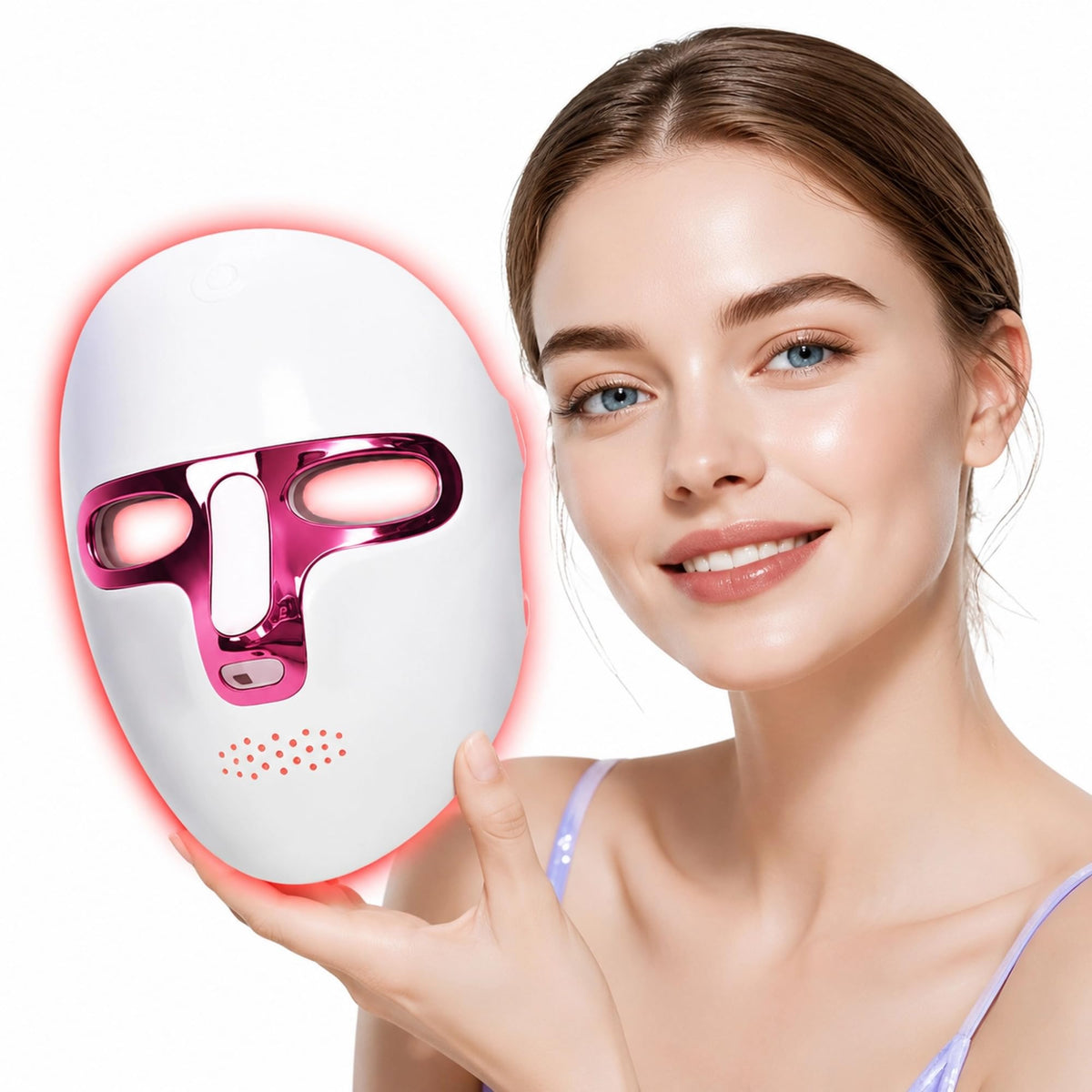 CAMLKE 7 Colors Red Light Therapy for Face, LED Facial Mask, Rechargeable