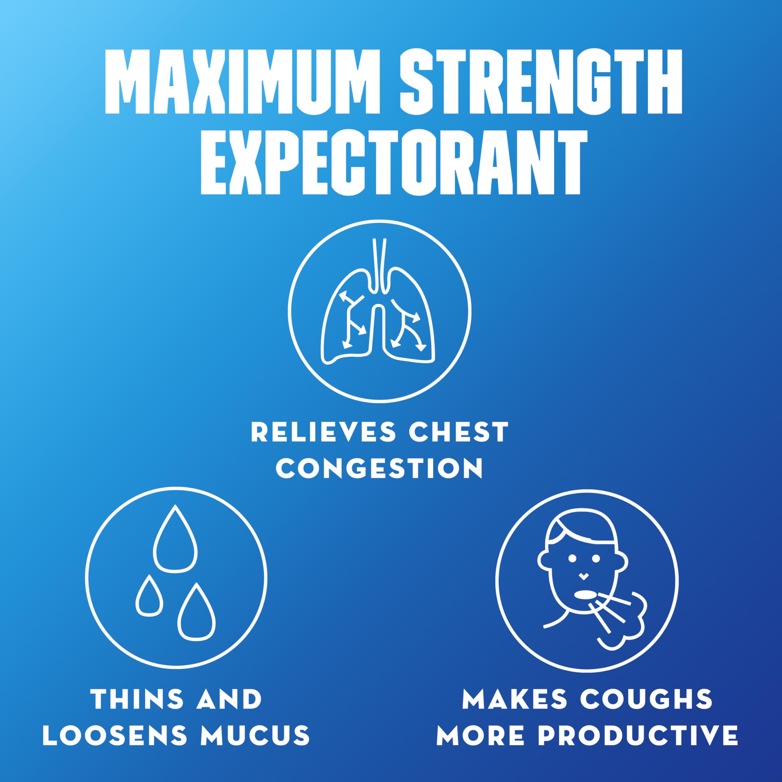 Mucinex 12 Hour Maximum Strength 1200 mg Guaifenesin Extended-Release Tablets for Excess Mucus Relief, Expectorant Aids Excess M