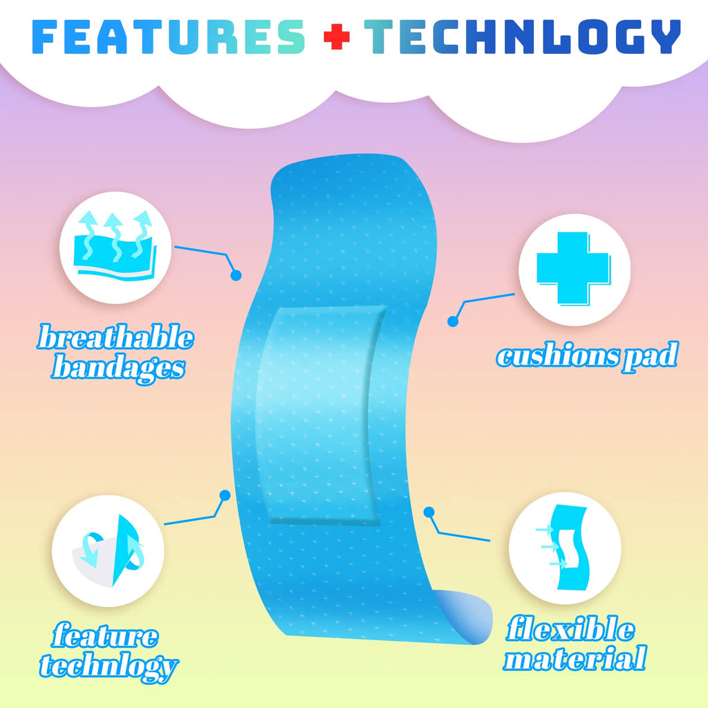 Yinder 120 Pcs Kids Bandages Bulk Colorful Flexible Bandages Neon Waterproof Breathable Strip Protect Cuts and Scrapes for Child