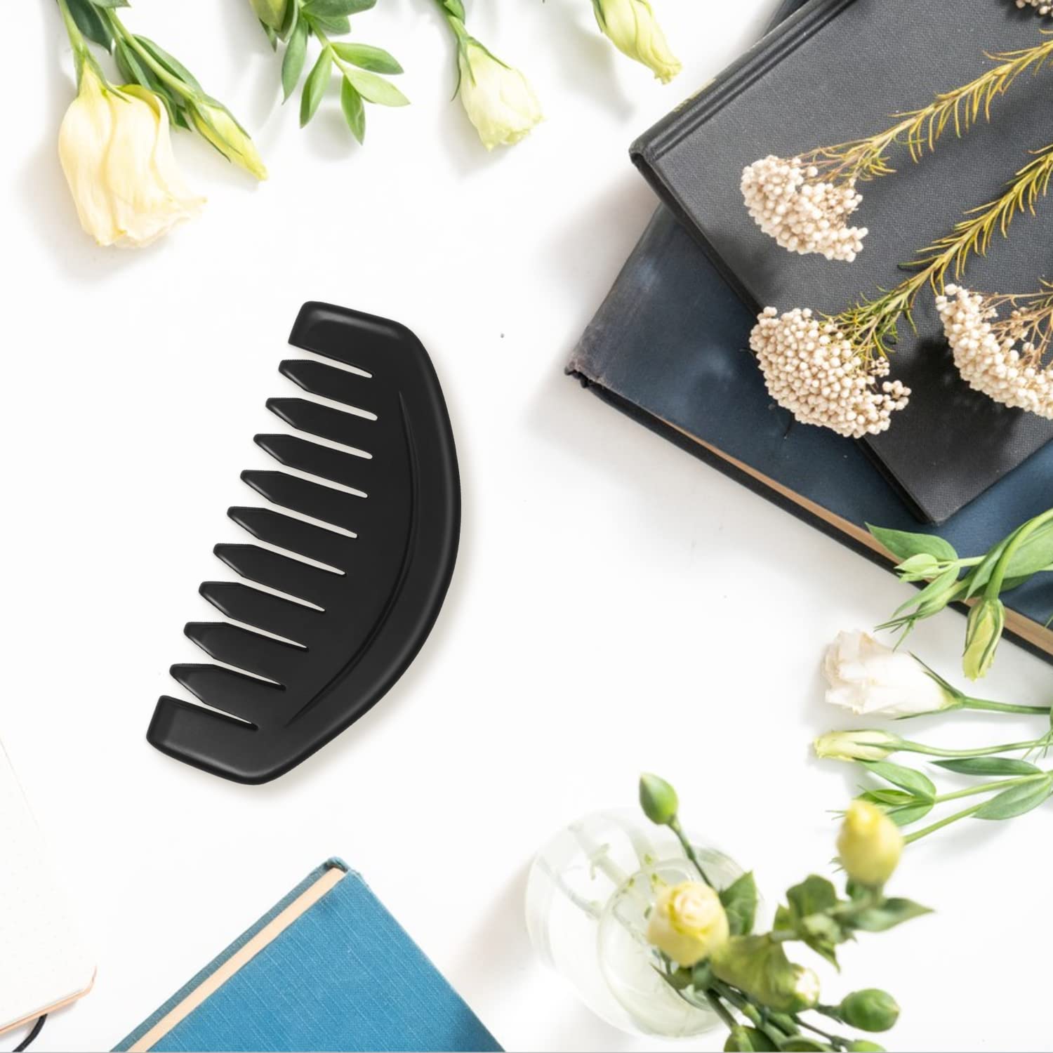 LEOSENSE Gua Sha Comb, Natural Sibin Bian Stone Scalp Massage Comb, Facial GuaSha Tool for Lift and Puffiness, Jade Gua Sha Scra