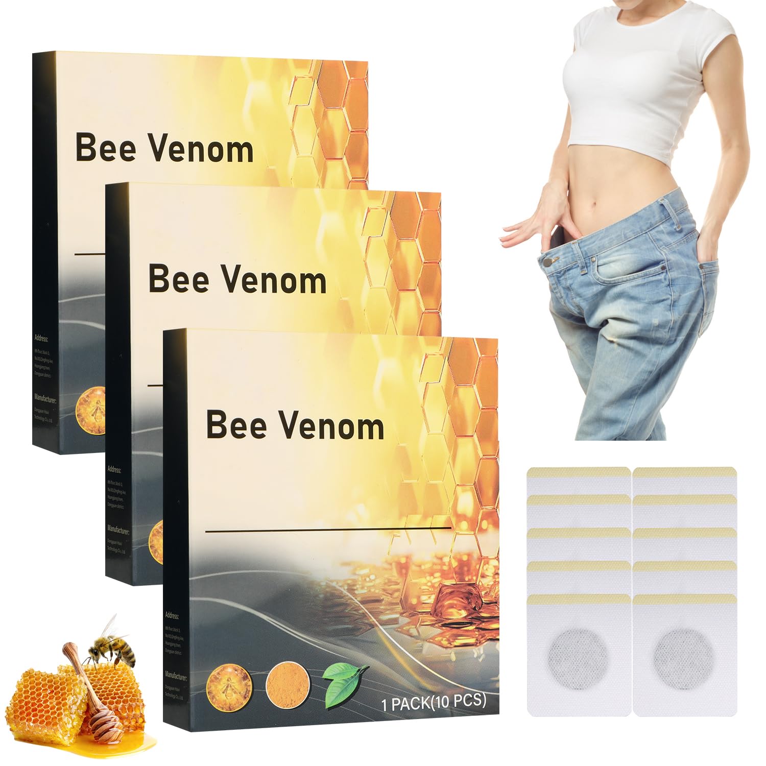 New Bee Venom Patches,Professional Bee Venom Patch,Bee Venom Patches for Women & Men - Comfortable and Easy to Use (3 Bags/30pcs