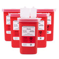 Alcedo Sharps Container for Home Use and Professional 1 Quart (5-Pack), Biohazard Needle and Syringe Disposal, Small Portable Co