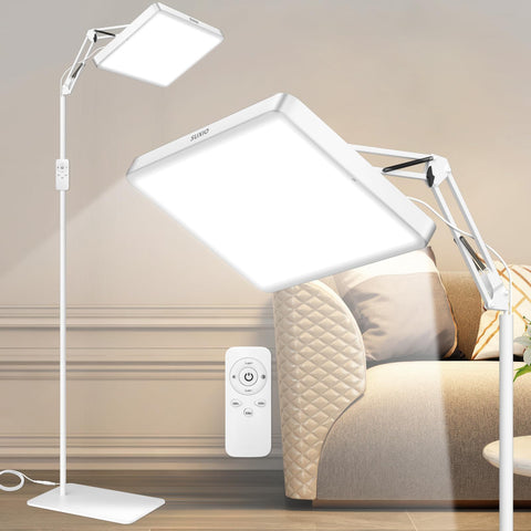 SUXIO Light Therapy Lamp - 12000 LUX Therapy Lights, Happy Lamp with Remote, Light Box Therapy with 3 Timer & 4 Brightness, LED 