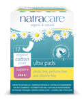 Natracare Slim Fitting Ultra Pads Without Wings, Super Plus, Made with Certified Organic Cotton, Ecologically Certified Cellulos