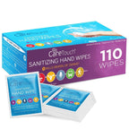 Care Touch Hand Sanitizer Wipes - 110 Hand Wipes Individually Wrapped - Travel Size - Sanitizing Wet Wipes for Home, Office & Ou