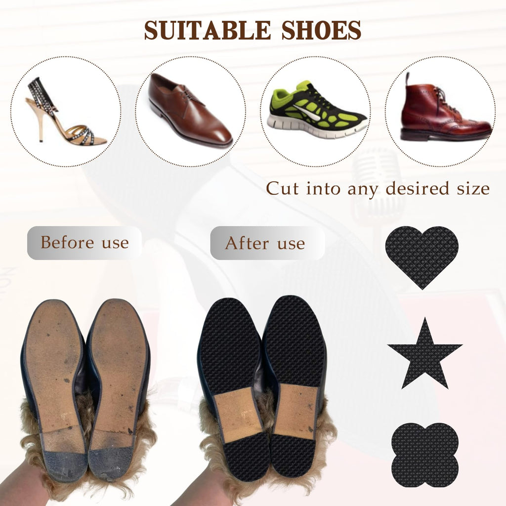 EACOZY Shoe Sole Repair, Rubber Sheet Bottom Soles for Shoes Boots, 5/32 inch Thick, Black