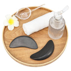 Master Massage 2-Piece Large Waning Moon Crescent Massage Stone Set - Arc Curved Deep Tissue Massager Hot Stones Pack - Gua-Sha