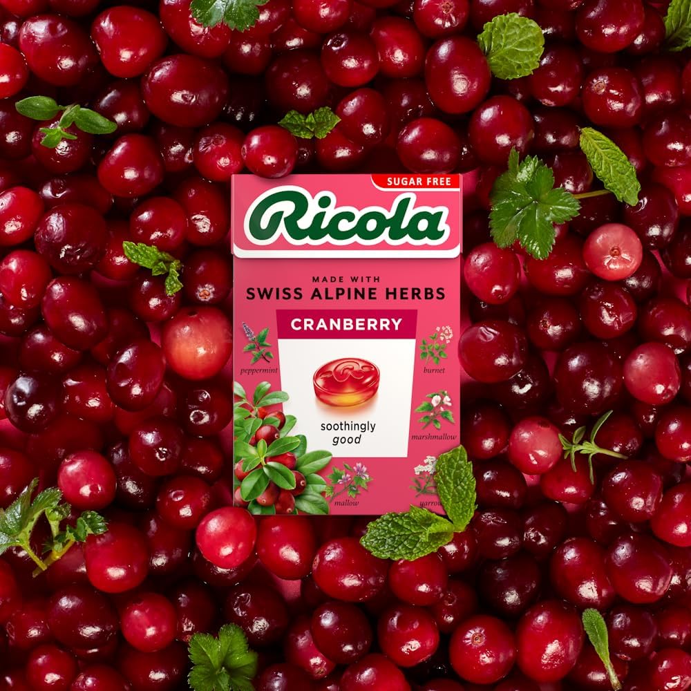 Ricola Cranberry Sf Lozenges Box 45G Pack of 20