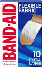Band-Aid Brand Flexible Fabric Adhesive Bandages for Wound Care & First Aid, Extra Large Size, X-Large, 10 Count,(Pack of 3)