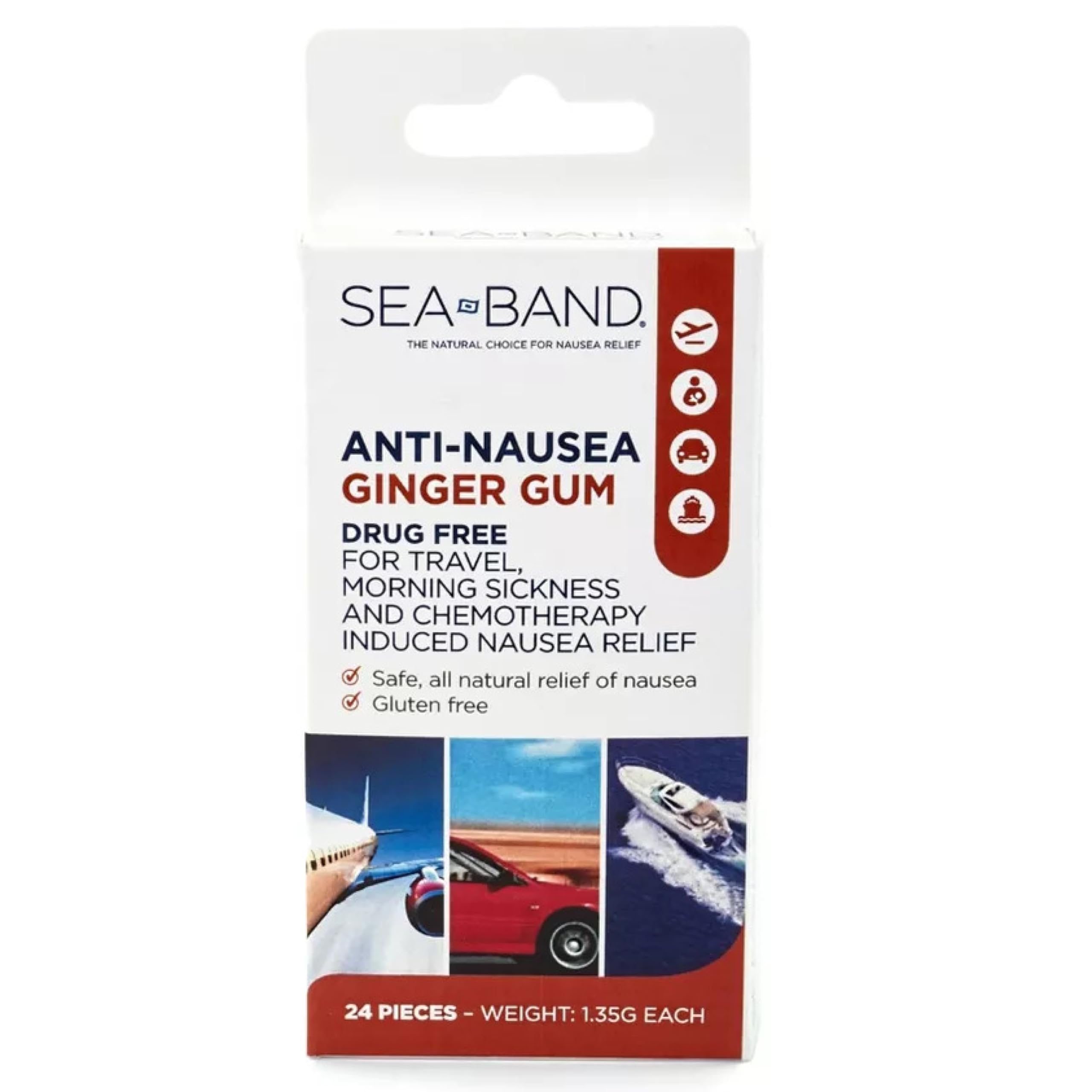 Sea-Band Anti-Nausea Ginger Gum 24 (2 Pack)