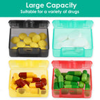 ElevateTech 4 Pcs Small Pill Box, Travel Pill Organizer Cute Proof Pocket Pill Case Mini Portable Medicine Vitamin Box Clear Pla