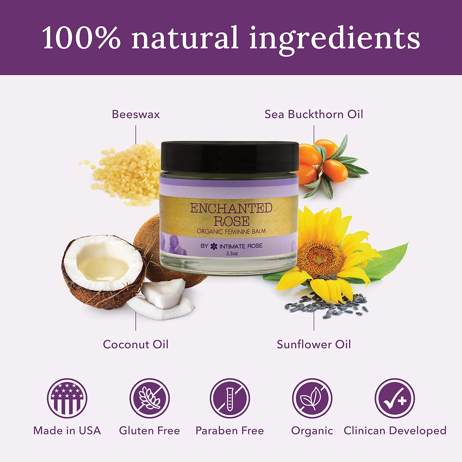 Vulva Balm & Organic Vaginal Moisturizer for Women: Natural Vulva Moisturizer & Vulva Cream for Dryness on Intimate Skin - Non E