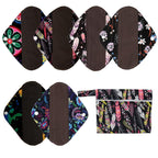 7pcs Set 1pc Mini Wet Bag +6pcs 8 Inch Cloth Mama Cloth/Menstrual Pads/Reusable Sanitary Pads/Panty Liners