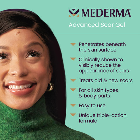 Mederma Advanced Scar Gel, Treats Old and New Scars, Reduces the Appearance of Scars from Acne, Stitches, Burns and More, 50 Gra
