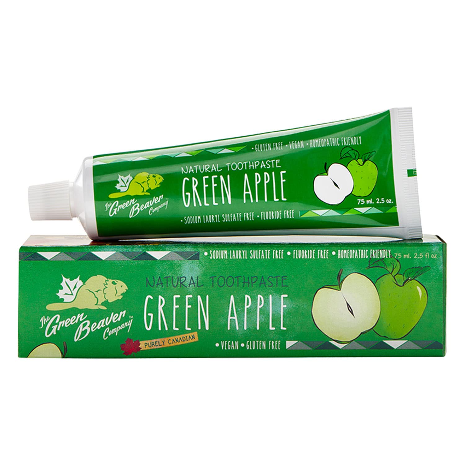 Green Beaver Natural Toothpaste (Green Apple) (2.5Oz) 75Ml