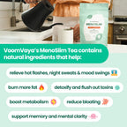 VoomVaya MenoSlim Tea - Hormone Balance Tea, Perimenopause & Estrogen Supplement for Women - for Bloating, Hot Flashes, Night Sw