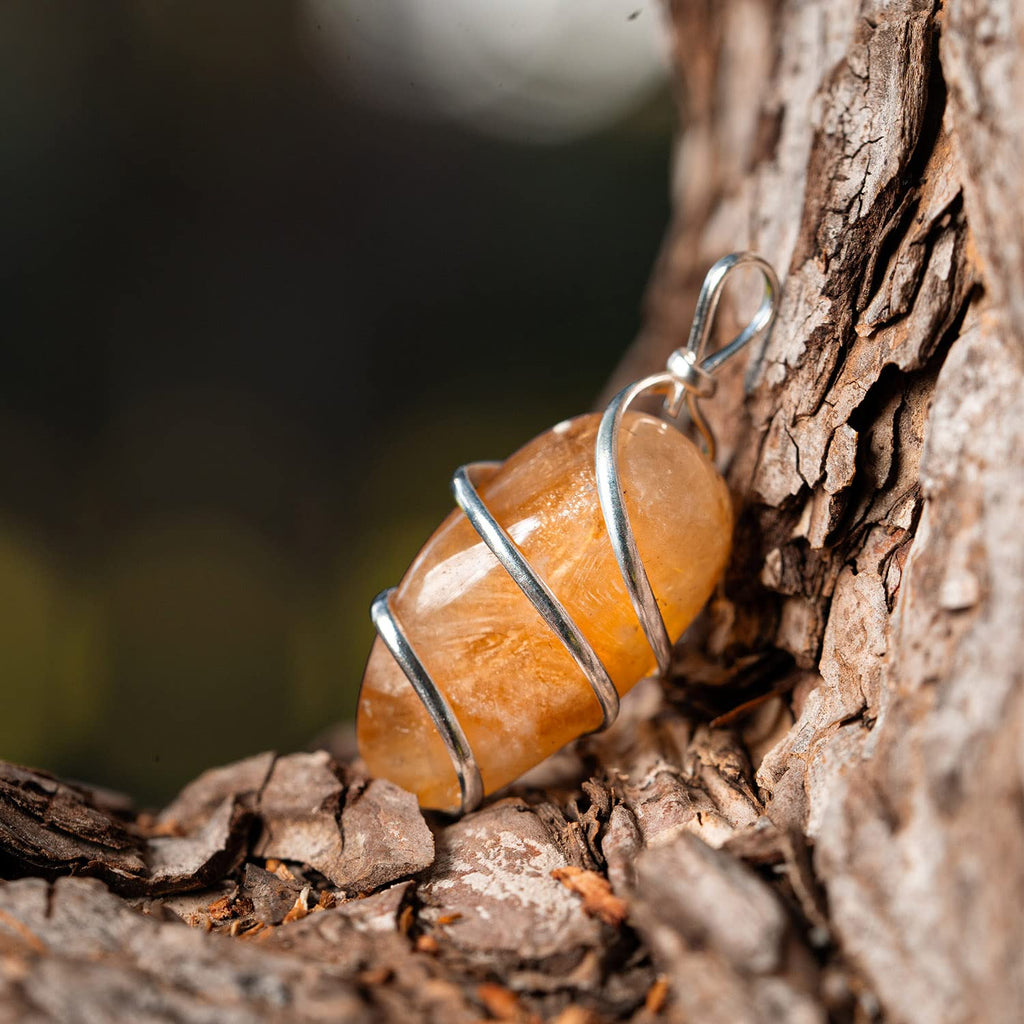 AYANA Citrine Gemstone Pendant Necklace | Natural Crystal Healing | Stone of Joy, Promotes happiness, Wealth, and Abundance | Ha