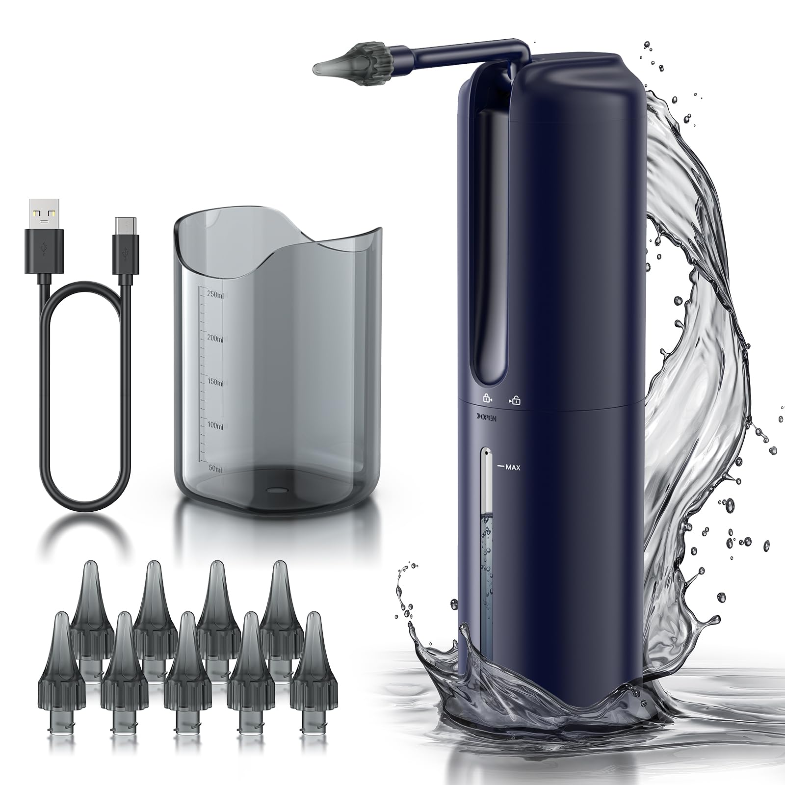 Ear Wax Removal - Electric Ear Irrigation Flushing System, Water Powered Ear Cleaner with 4 Pressure Modes, Safe and Effective E