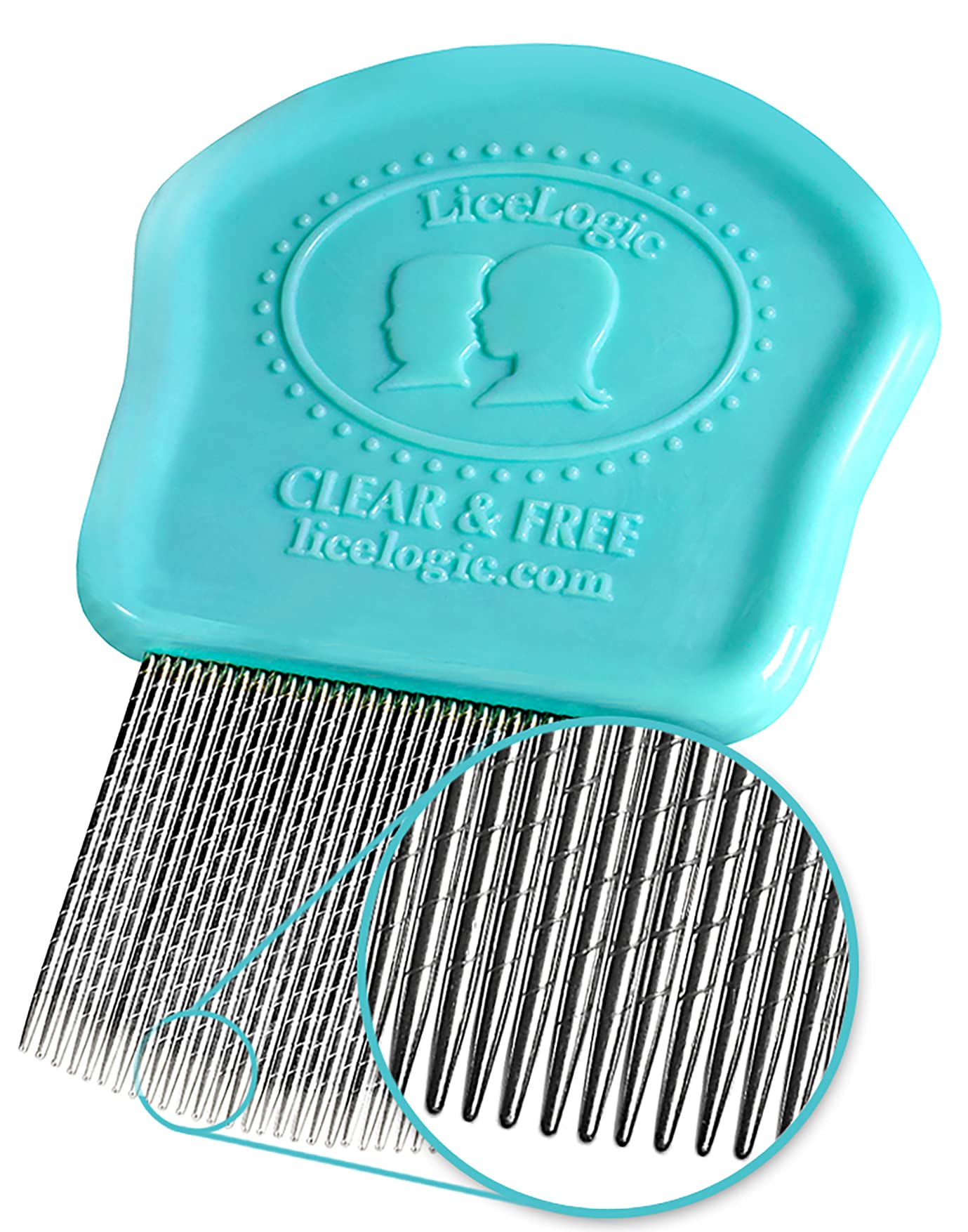 LiceLogic Lice and Nit Eliminator Comb - Effective Against Super Lice, Professional Grade, Stainless Steel Teeth, No-Slip Grip H