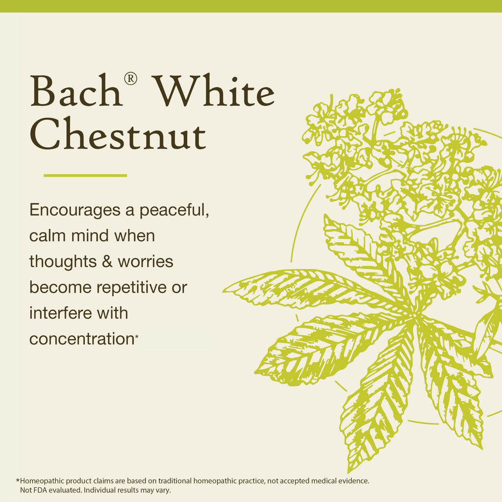 Bach Original Flower Remedies, White Chestnut - Calm The Mind - Natural Homeopathic Flower Essence for Emotional Balance - Vegan