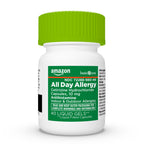 Amazon Basic Care All Day Allergy Medicine, 24 Hour Allergy Liquid Gels Capsule, Cetirizine Hydrochloride, 10 mg, Antihistamine,