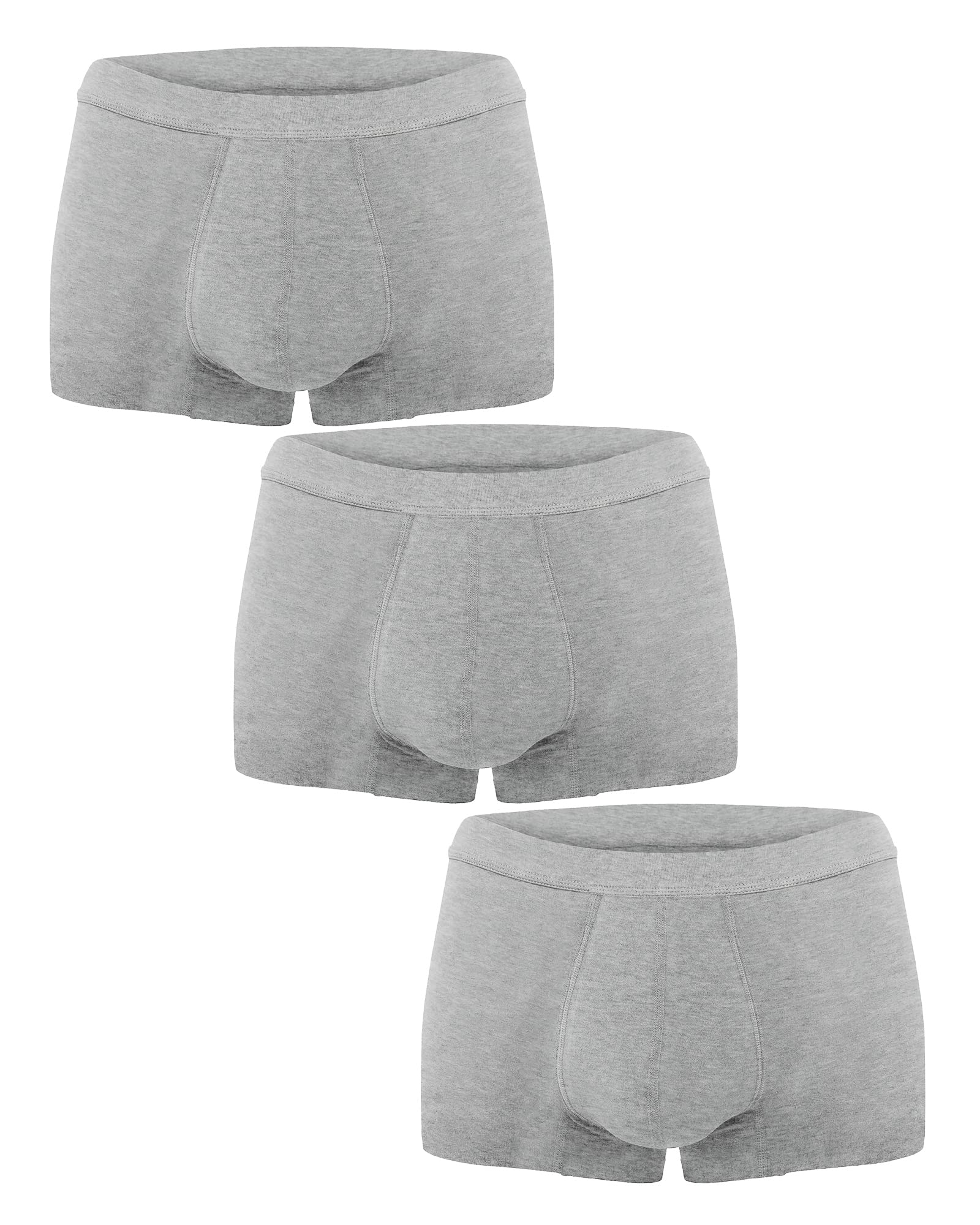 AIRCUTE Washable Absorbency Urinary Incontinence Underwear for Men Bladder Leakage Protection Boxer Briefs, 3 Pack (Large, 3 Gra