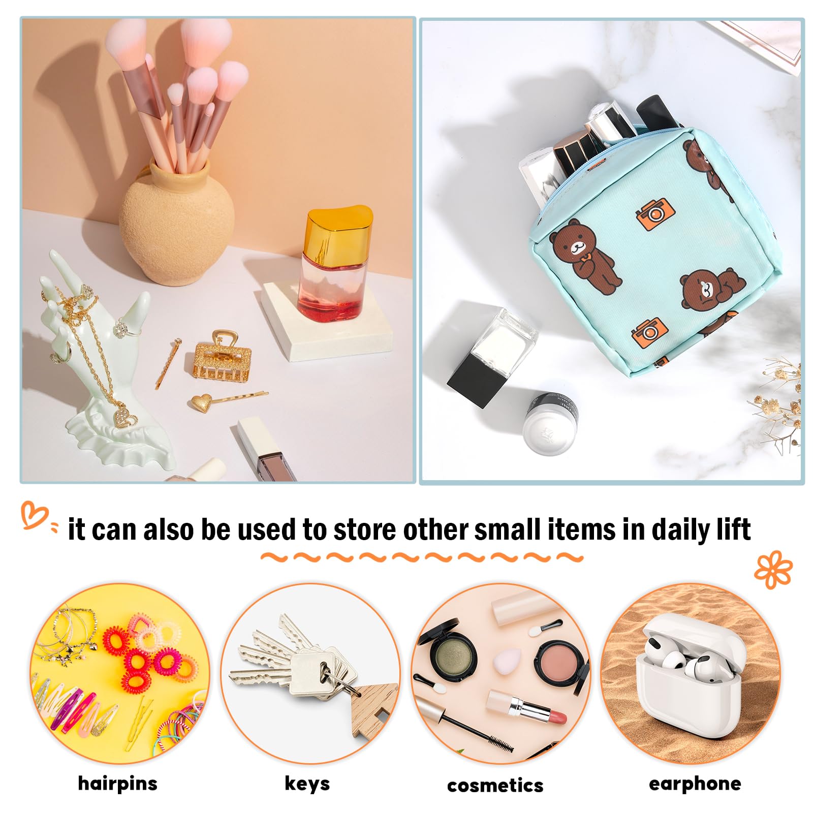 APLZGMG 4Pcs Sanitary Pad Holder, Portable Sanitary Napkin Storage Bag Reusable Period Pad Pouch with Zipper First Period Kit fo