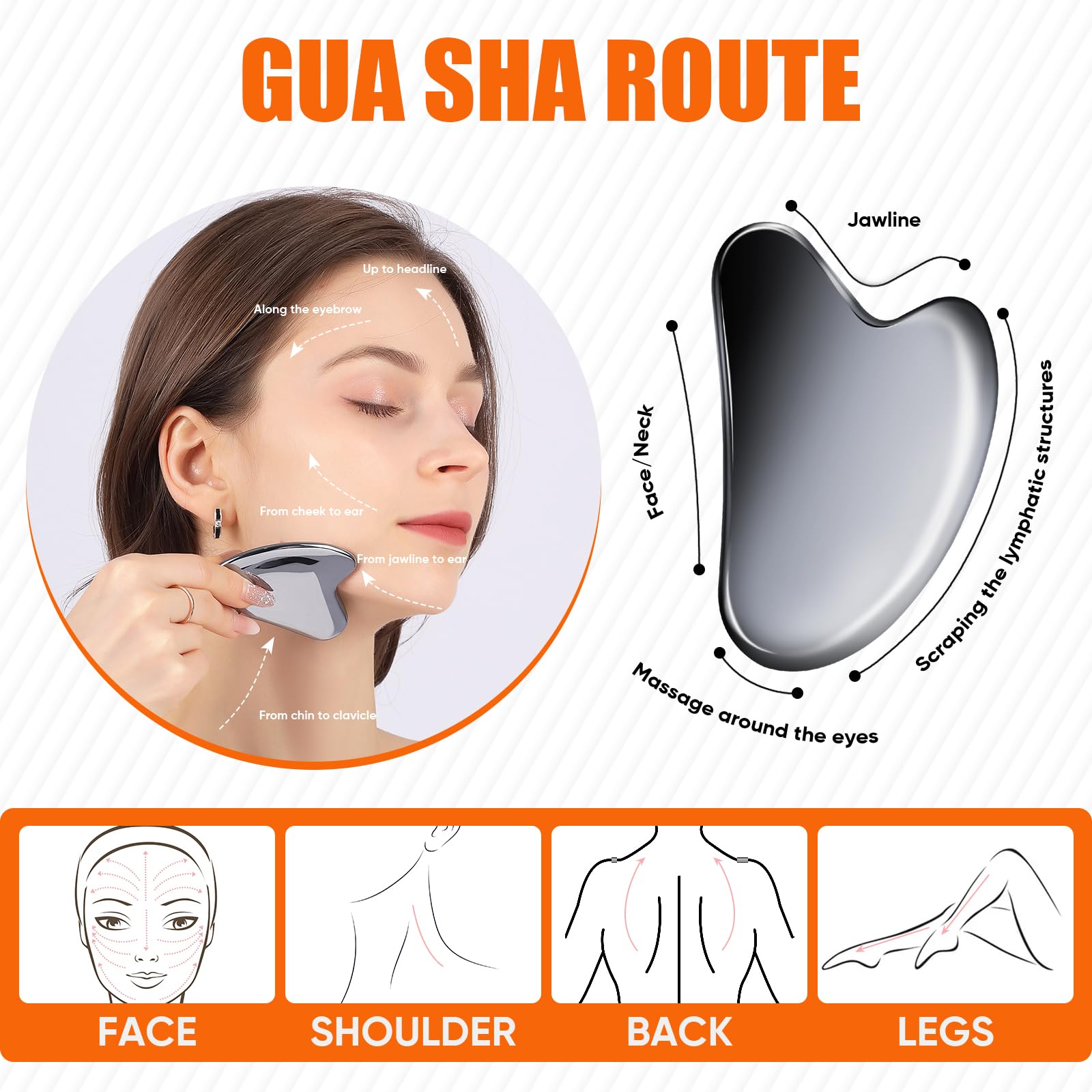 InfiniteRelax Terahertz Gua Sha Facial Tools,Cryo Gua Sha Tool for Face and Body, Gua Sha Massager Tools for Reduce Puffiness an