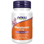 NOW Foods Supplements, Melatonin 5 mg, Free Radical Scavenger*, Healthy Sleep Cycle*, 60 Veg Capsules