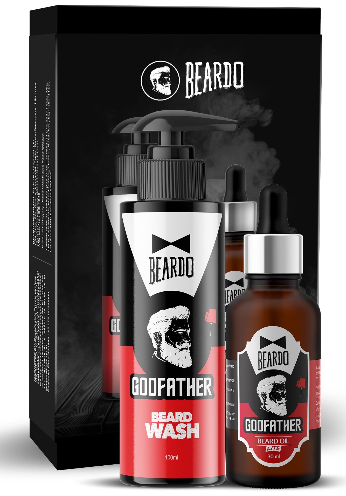 Beardo Godfather Combo Beard Oil And Beard Wash For Men | Nourishment Cleanses | Purifying & Hydrating Skin Cleaner With Avocado