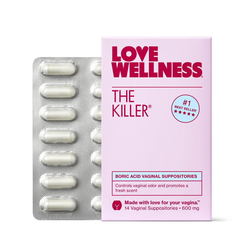 Love Wellness The Killer | Boric Acid Suppositories for Women | Vaginal Suppository for Healthy pH Balance & Vaginal Odor Contro