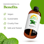Sun Essential Oils - Peppermint 4oz Bottle for Diffuser, Humidifier, Aromatherapy, Personal & Home Care - Therapeutic Grade Pepp