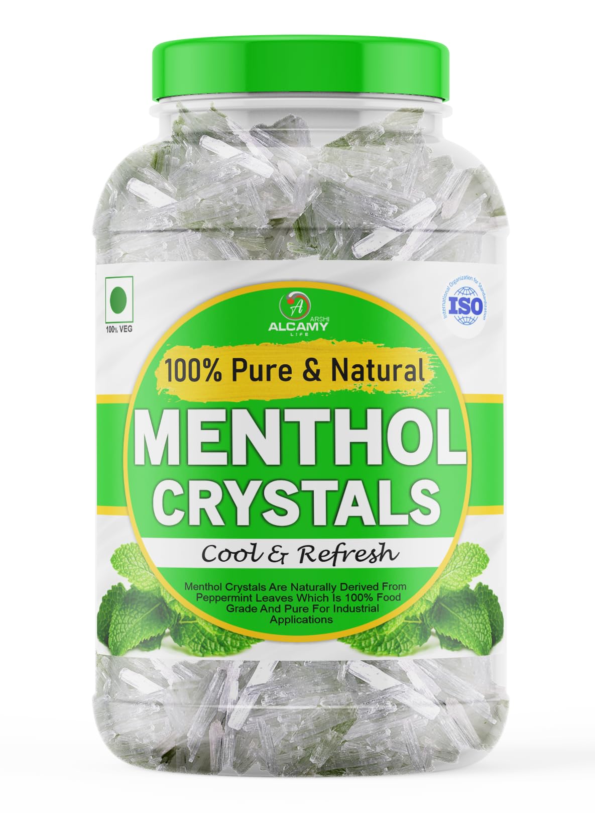 Aaal 100% Pure Menthol Crystals Food Grade And Edible/Freshness Sealed Pack (Jar, 1 Kg)