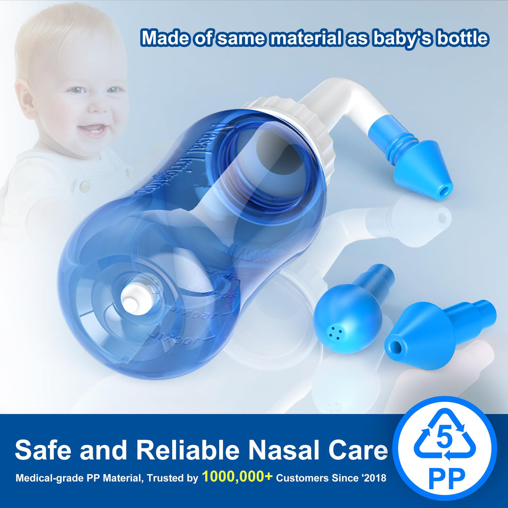 MAOEVER Neti Pot Sinus Rinse Nasal Wash 300ML Neti-Pot with 30 Nasal Wash Salt Packets and Sticker Thermometer Nose Cleaner Wash