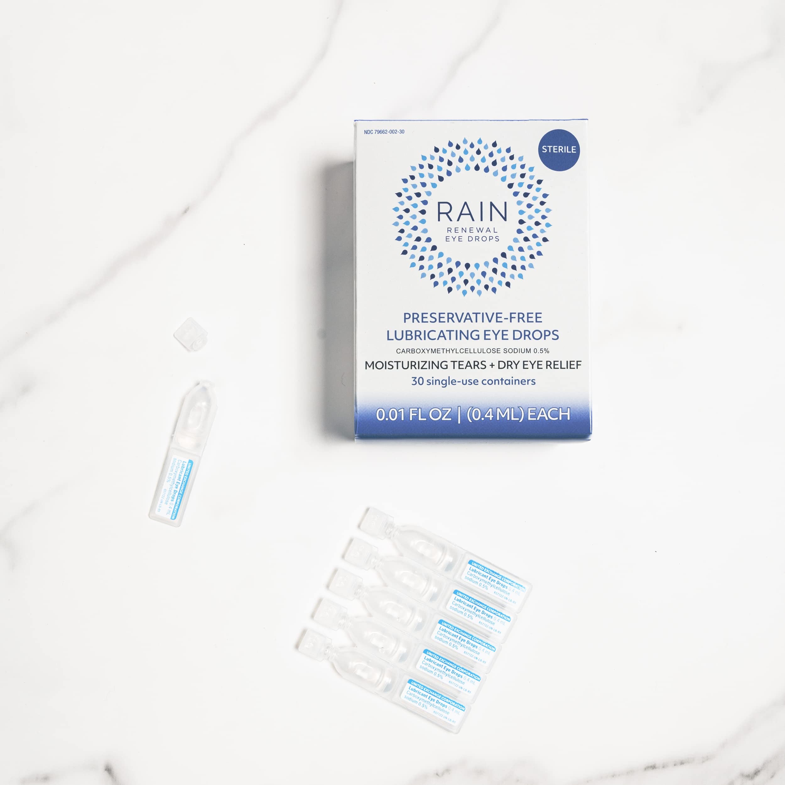 Rain Preservative Free Eye Drops for Severe Dry Eyes - More Natural Eye Drops for Dry Eye Relief - Proprietary Formula Relieves