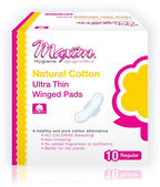 Ultra Thin Cotton Feminine Pads by Maxim (Regular, 3 Pack): 100% Cotton Winged Menstrual Pads for Sensitive Skin - Chlorine Free