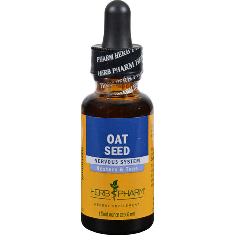 Herb Pharm Certified Organic Oat Seed Liquid Extract for Nervous System Support, Organic Cane Alcohol, 1 Fl Oz