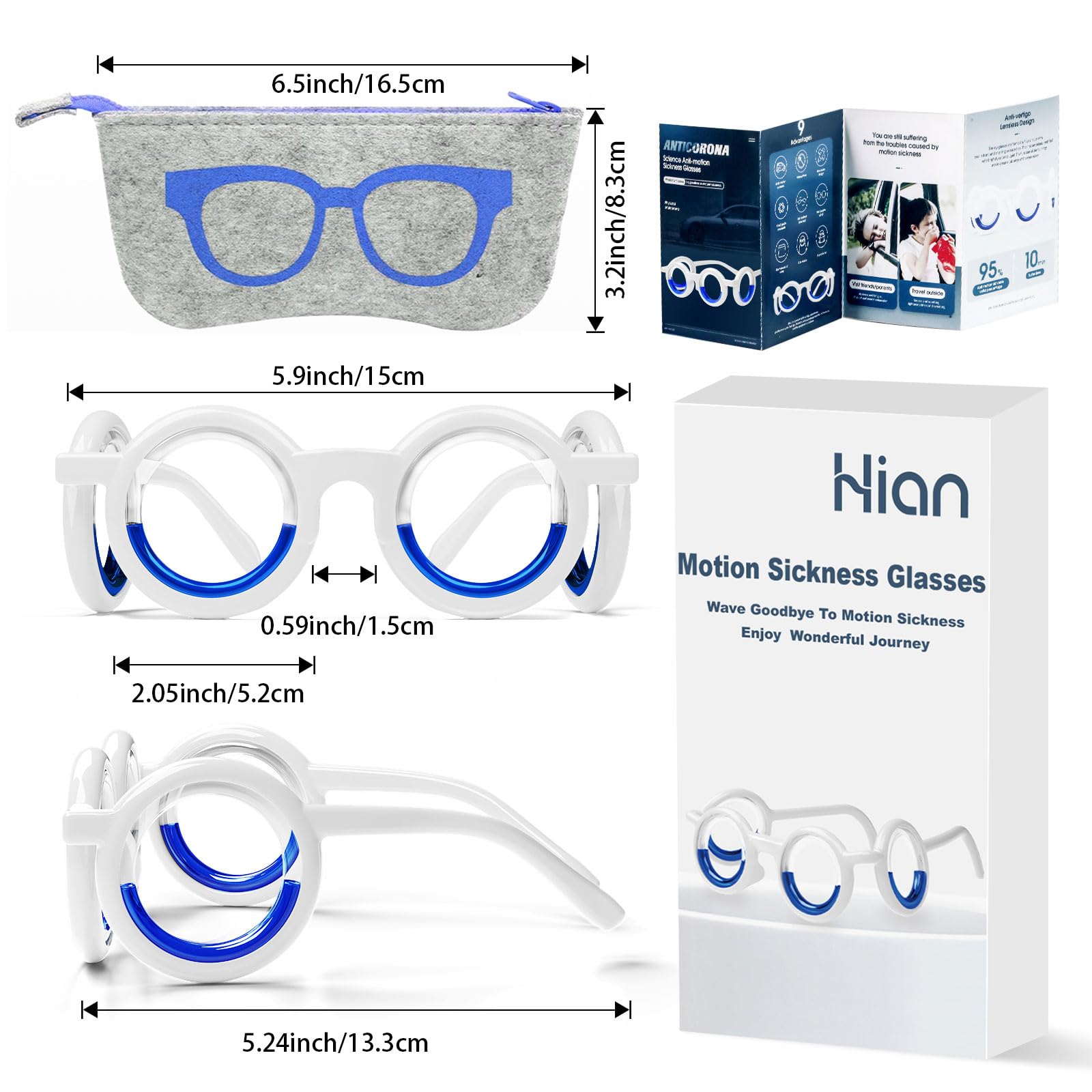 Motion Sickness Glasses, Car Sickness Glasses,Relieve Carsickness Airsickness Seasickness Glasses,Anti Nausea Vertigo Glasses, N