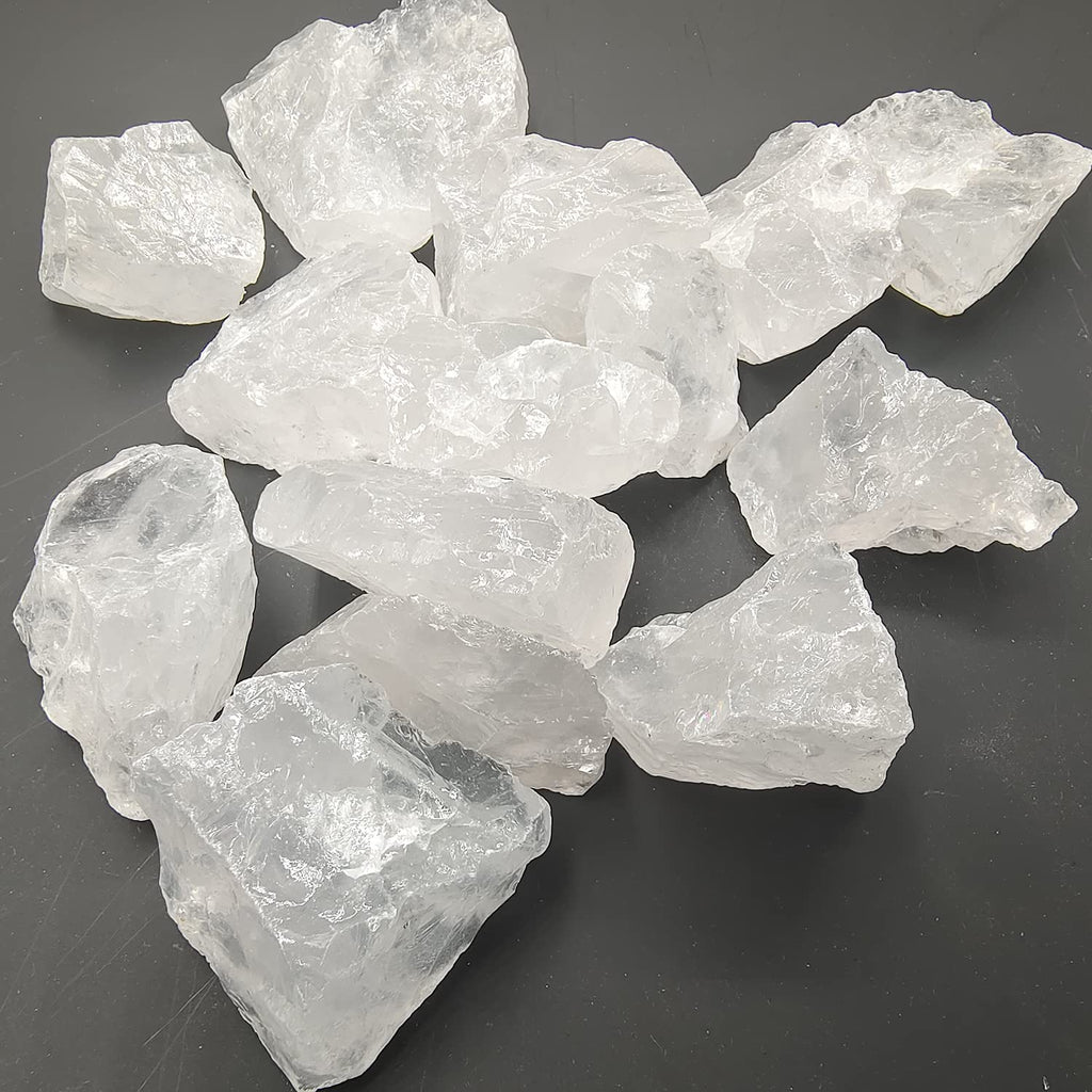 HaoChong 250g White Quartz Rough Stones Bulk Natural Raw Quartz Crystal Fountain Rocks for Cabbing,Tumbling,Polishing,Wrapping, 